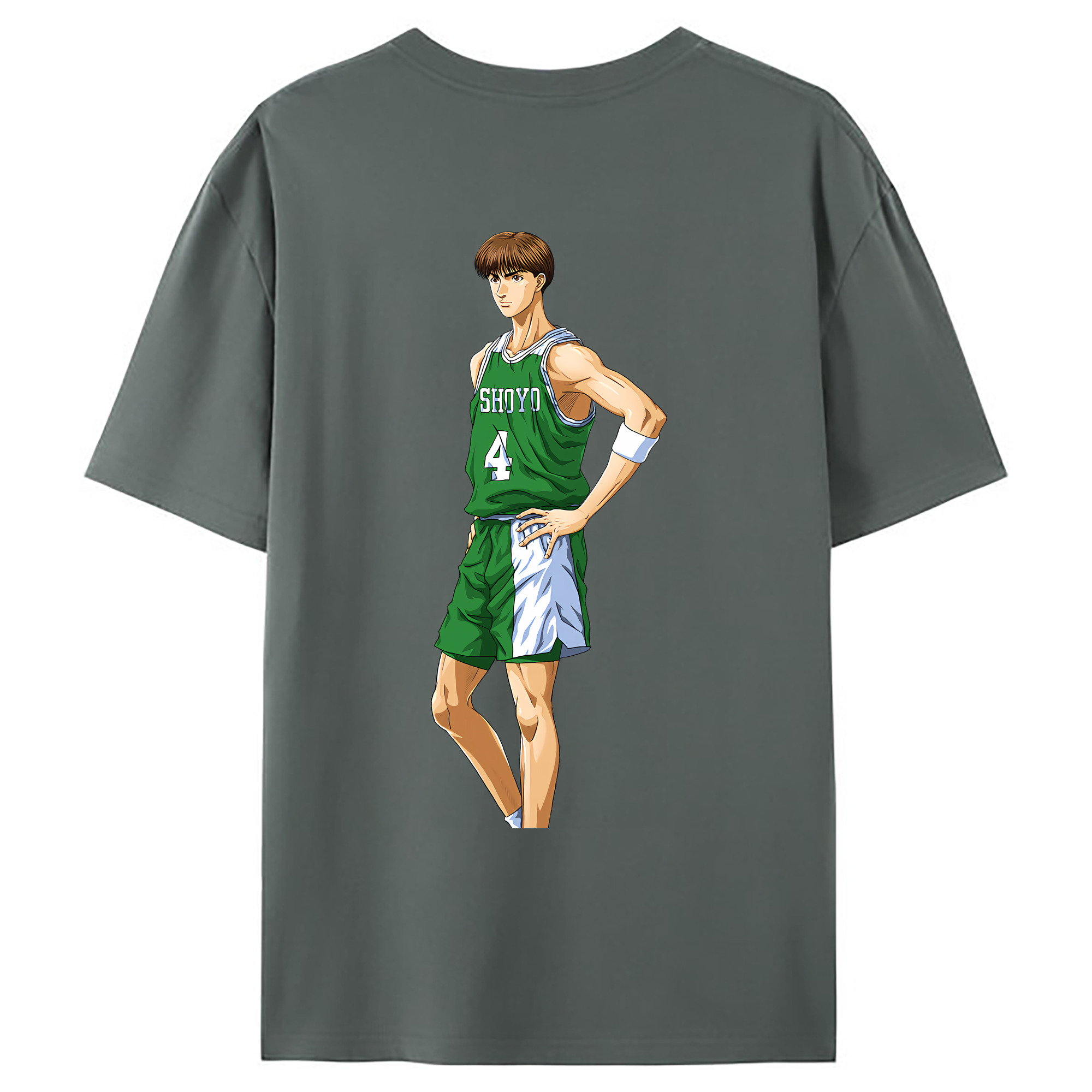 （画像用） SLAM DUNK／スラムダンク 綿100％ メンズ半袖Tシャツ（バックプリント） 通気性